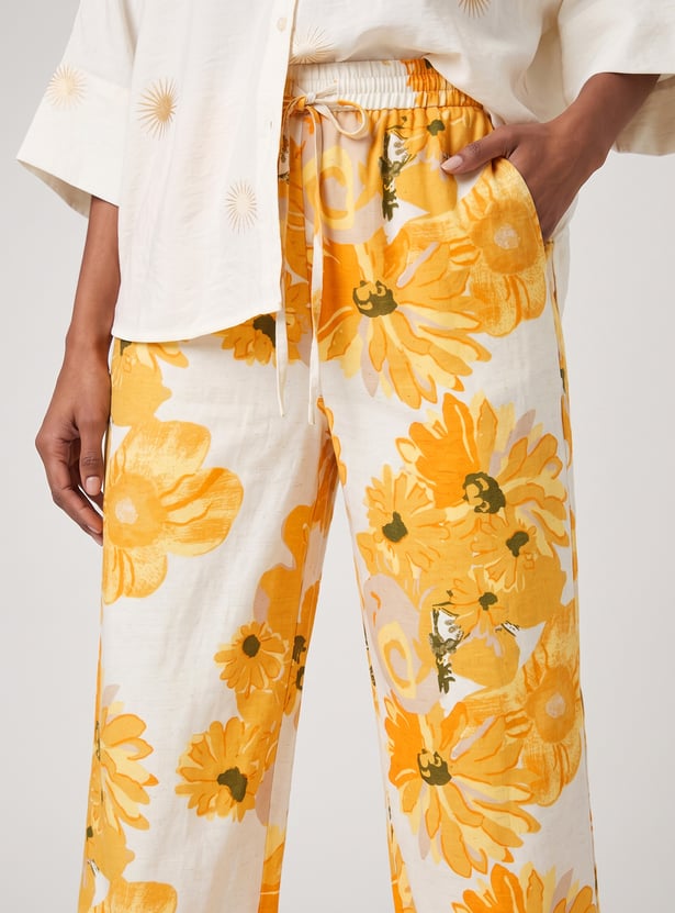 Women Floral Print Harem Pants