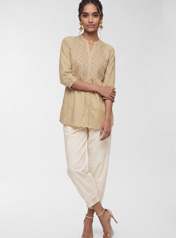 Women Lace Hem Harem Pants
