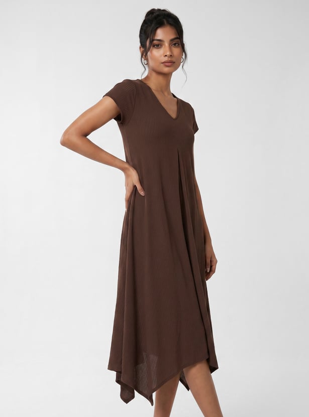 Women Solid Midi Dress