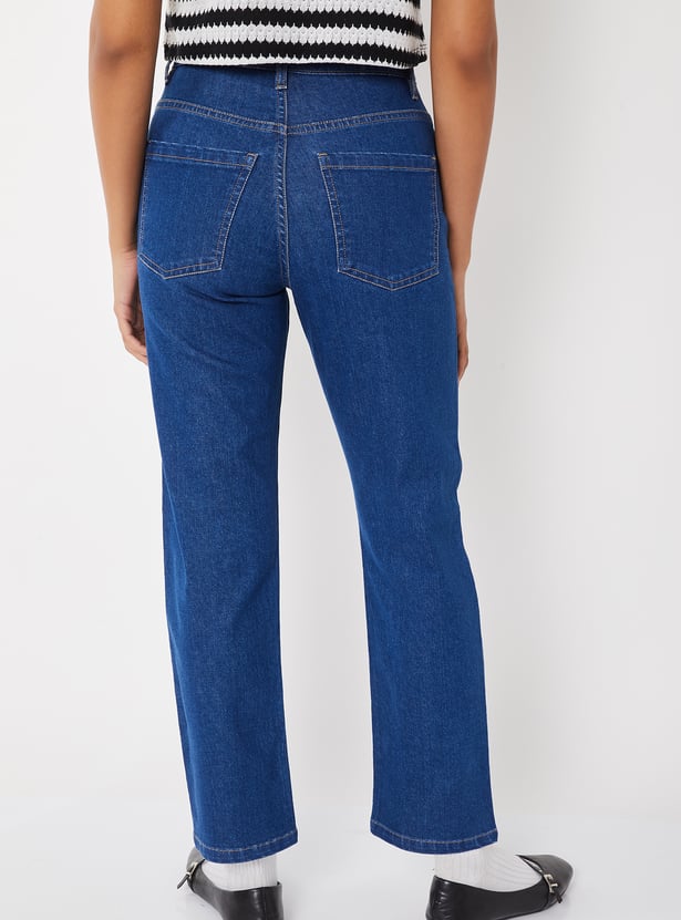 Women High Rise Straight Fit Jeans
