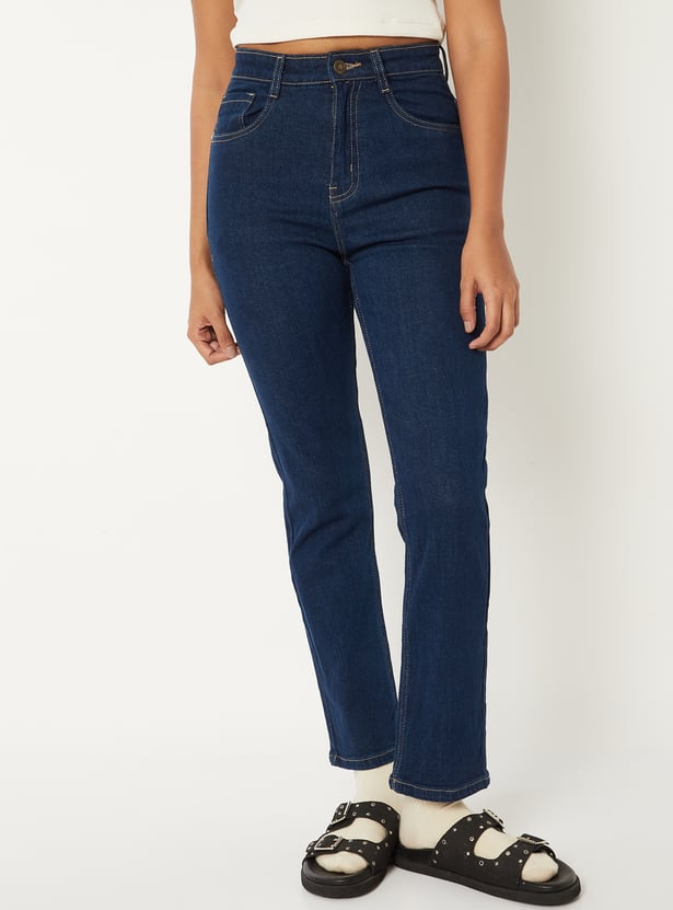 Women High Rise Straight Fit Jeans