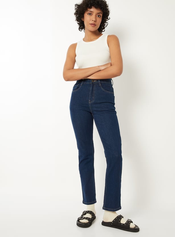 Women High Rise Straight Fit Jeans