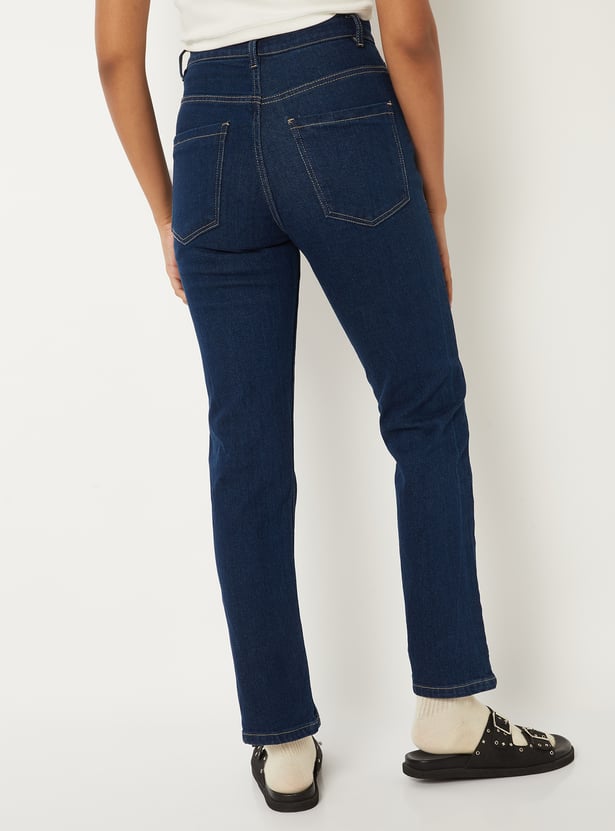 Women High Rise Straight Fit Jeans