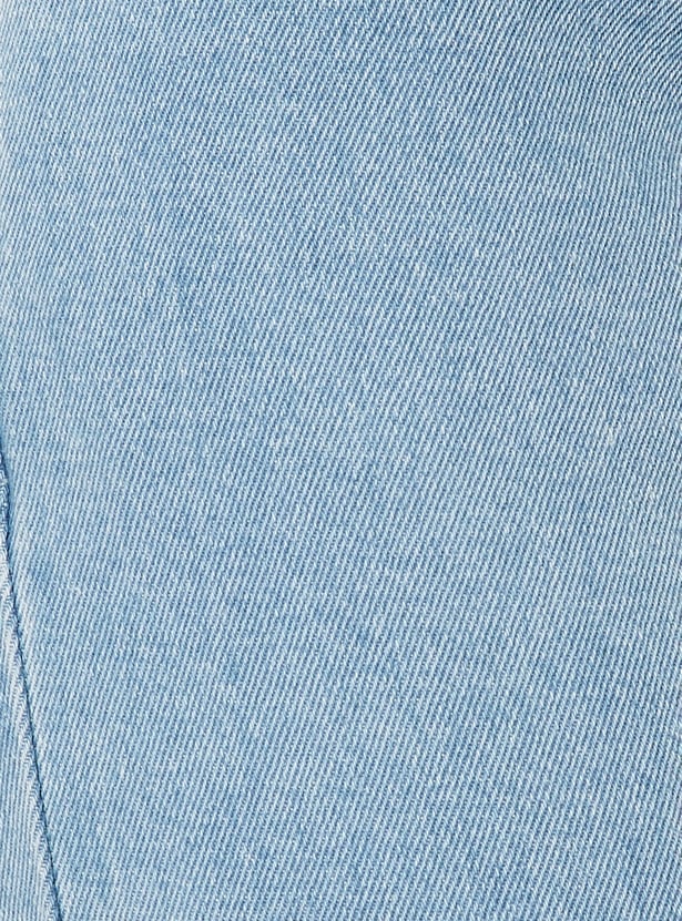 Women Solid Straight Fit Jeans High Rise