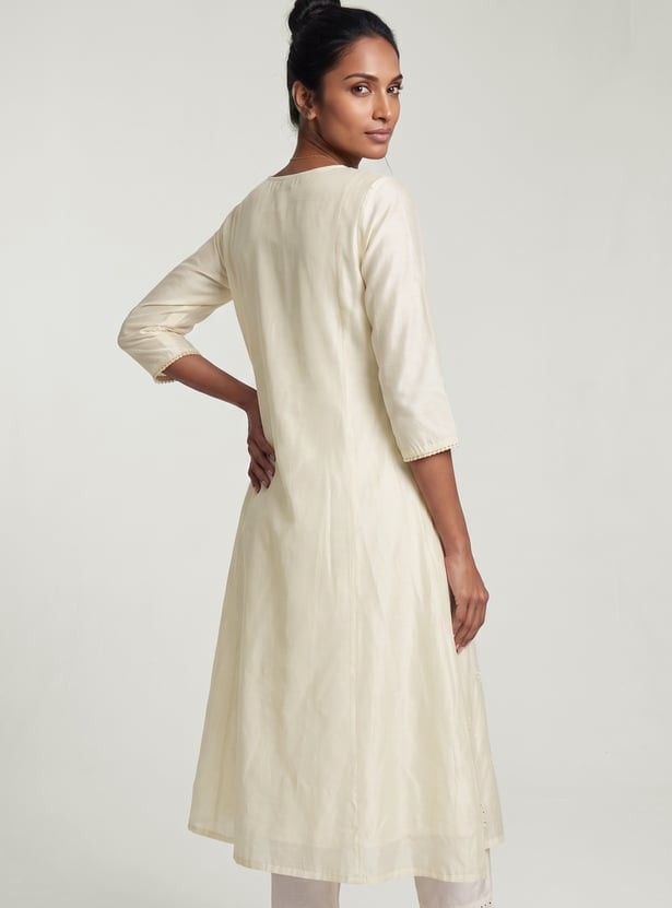 Women Embroidered A-Line Kurta