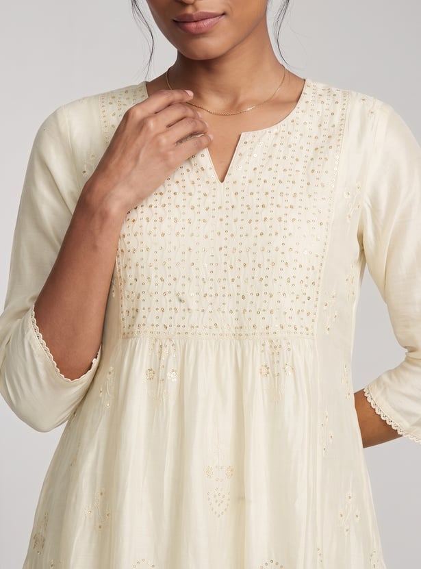 Women Embroidered A-Line Kurta