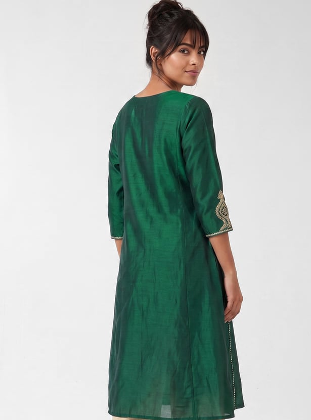 Women Embroidered A-line Kurta