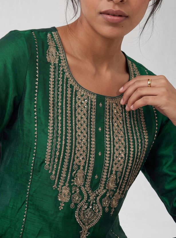 Women Embroidered A-line Kurta