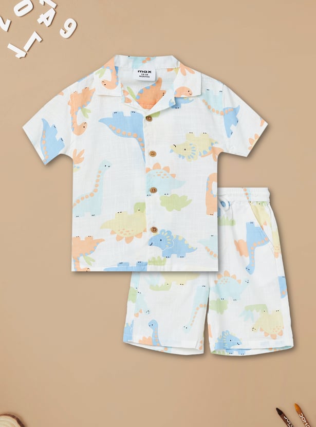 Boys Printed Shorts Set