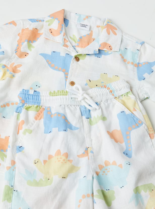 Boys Printed Shorts Set