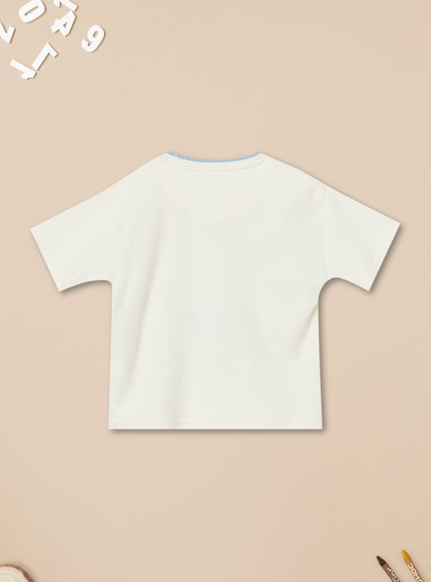 Boys Mickey Print T-shirt with Shorts Set