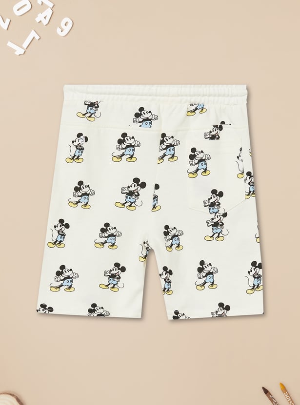 Boys Mickey Print T-shirt with Shorts Set