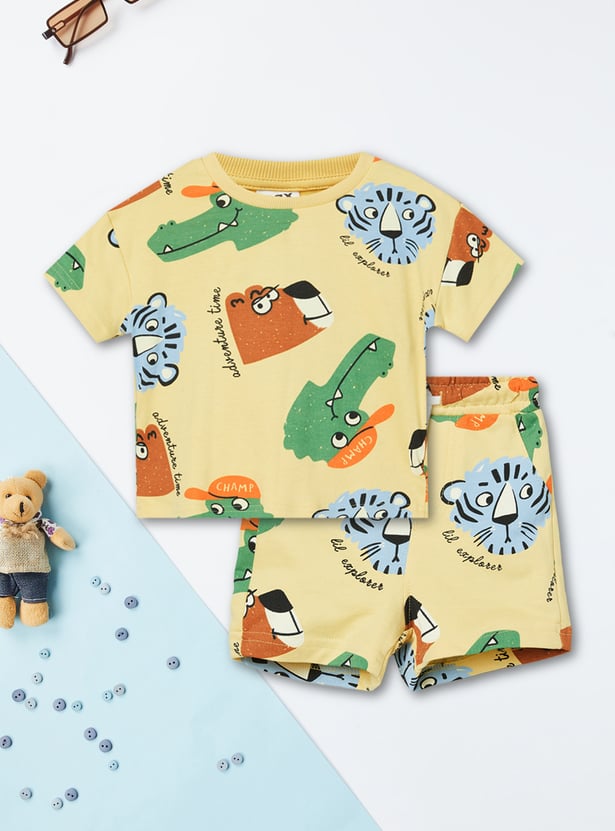 Boys Printed Shorts Set