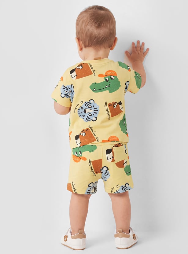 Boys Printed Shorts Set
