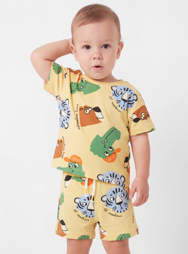 Boys Printed Shorts Set