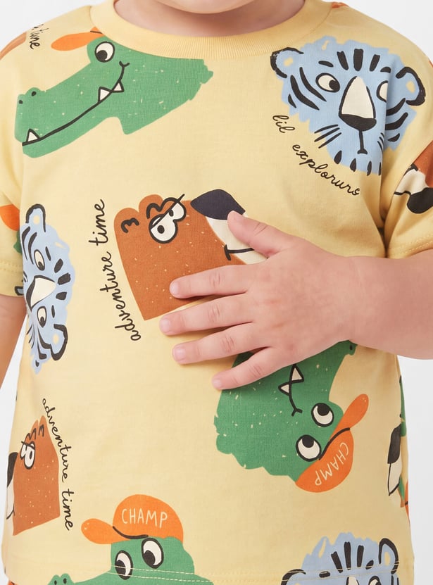 Boys Printed Shorts Set