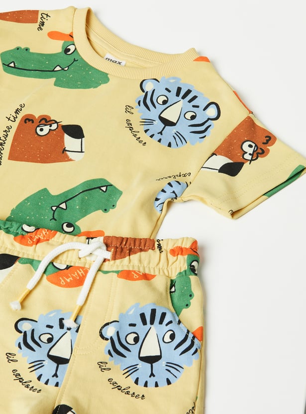 Boys Printed Shorts Set