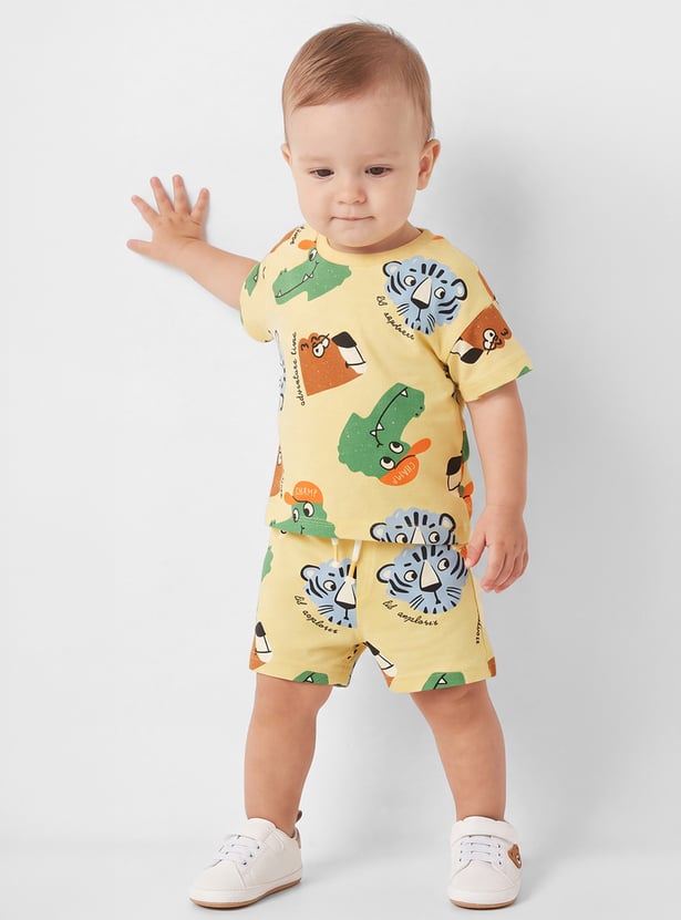 Boys Printed Shorts Set