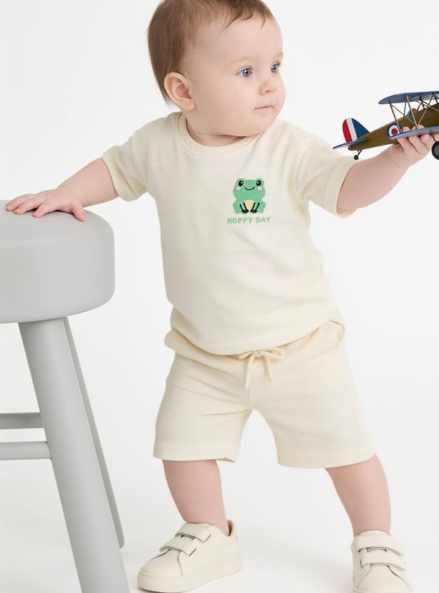 Boys Embroidered T-shirt with Shorts Set