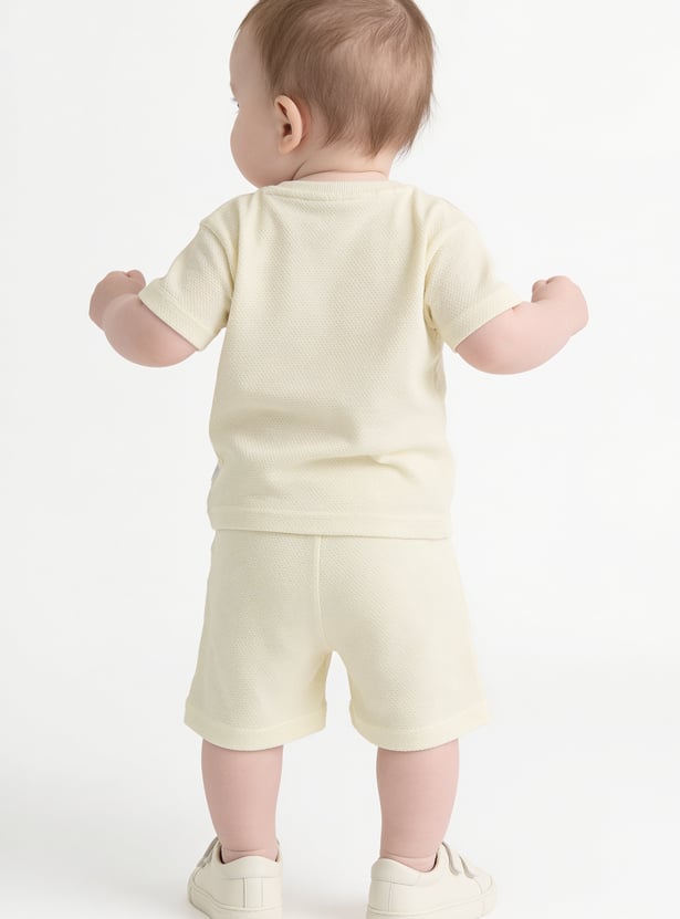 Boys Embroidered T-shirt with Shorts Set