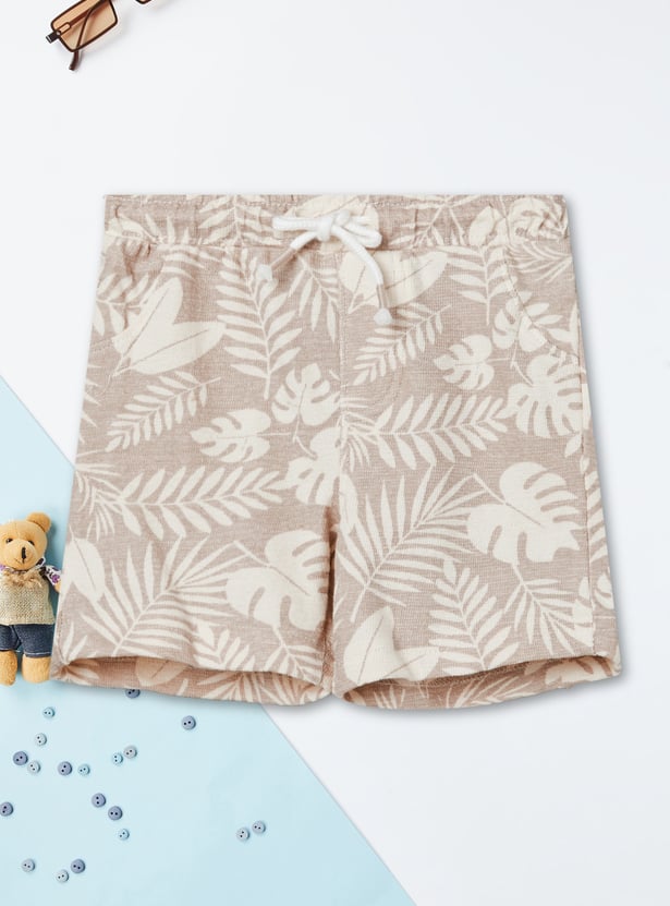 Boys Floral Print Shirt with Shorts Set