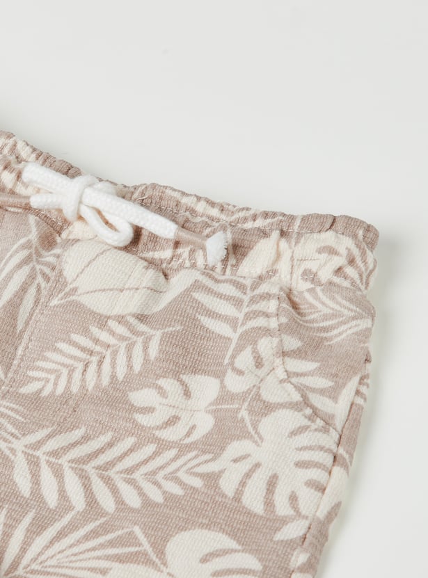 Boys Floral Print Shirt with Shorts Set