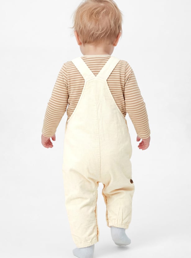 Boys Striped Dungaree with T-Shirt