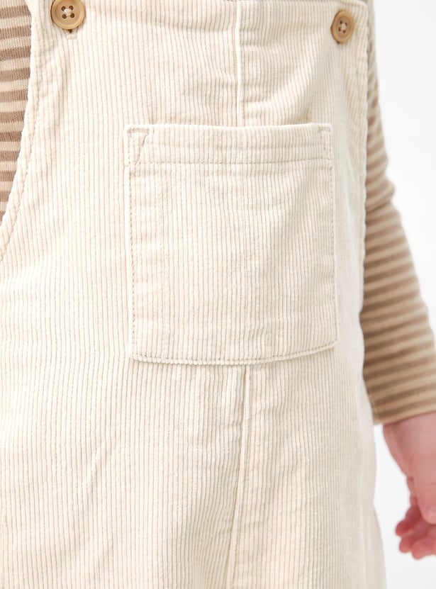 Boys Striped Dungaree with T-Shirt