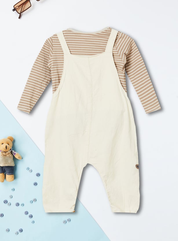 Boys Striped Dungaree with T-Shirt