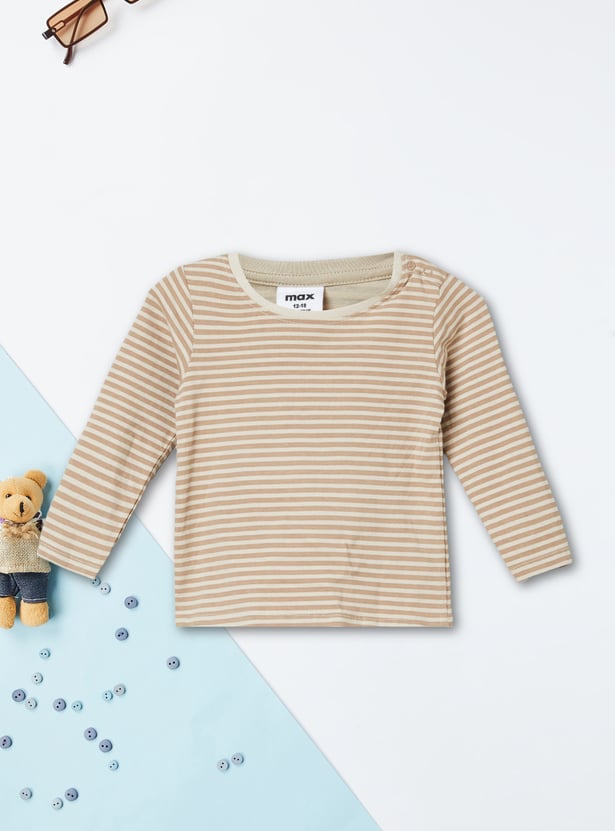 Boys Striped Dungaree with T-Shirt