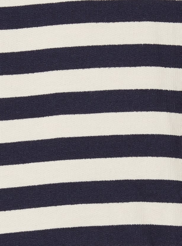 Girls Striped Dress with Applique