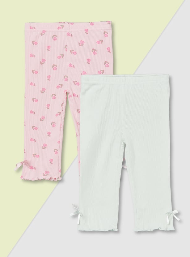 Girls Printed Leggings - Pack of 2