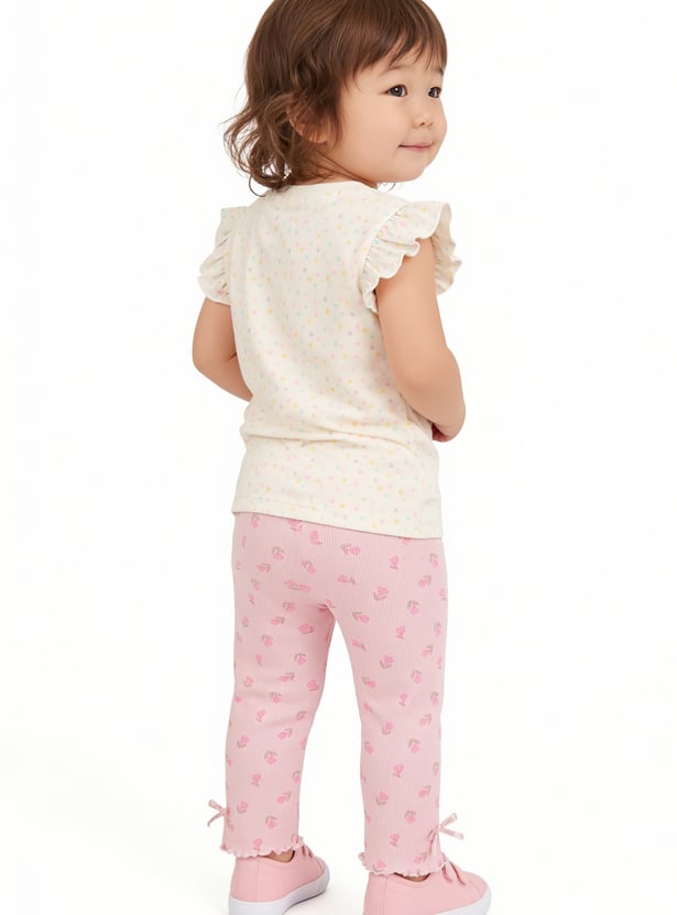 Girls Printed Leggings - Pack of 2