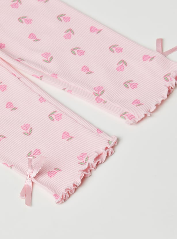 Girls Printed Leggings - Pack of 2