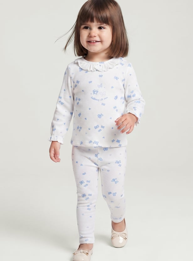Girls Printed Leggings - Pack of 2