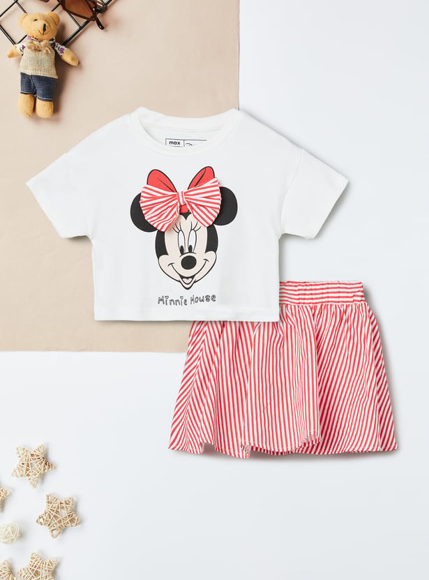 Girls Minnie Mouse Skirt Set