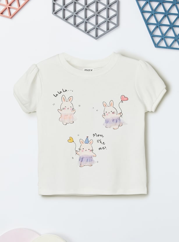 Girls Bunny Print Skirt Set