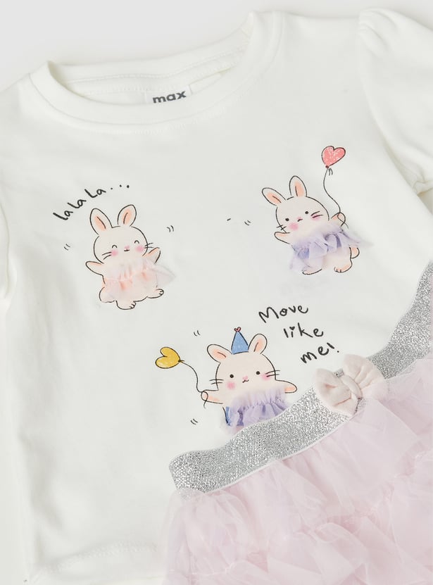 Girls Bunny Print Skirt Set