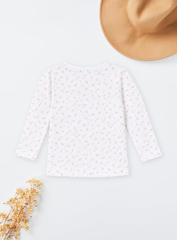 Girls Floral Embroidered Pinafore Dress with T-shirt