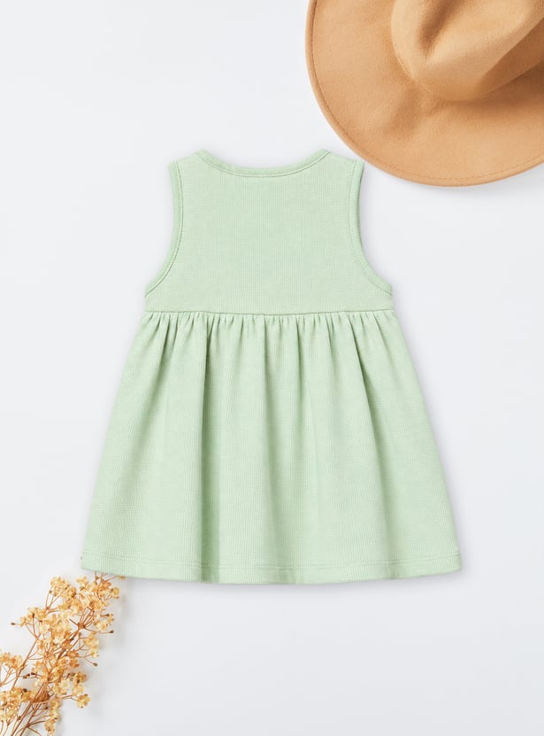 Girls Floral Embroidered Pinafore Dress with T-shirt