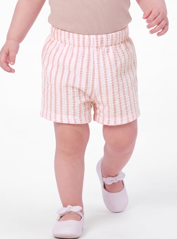Girls Textured Shorts Set