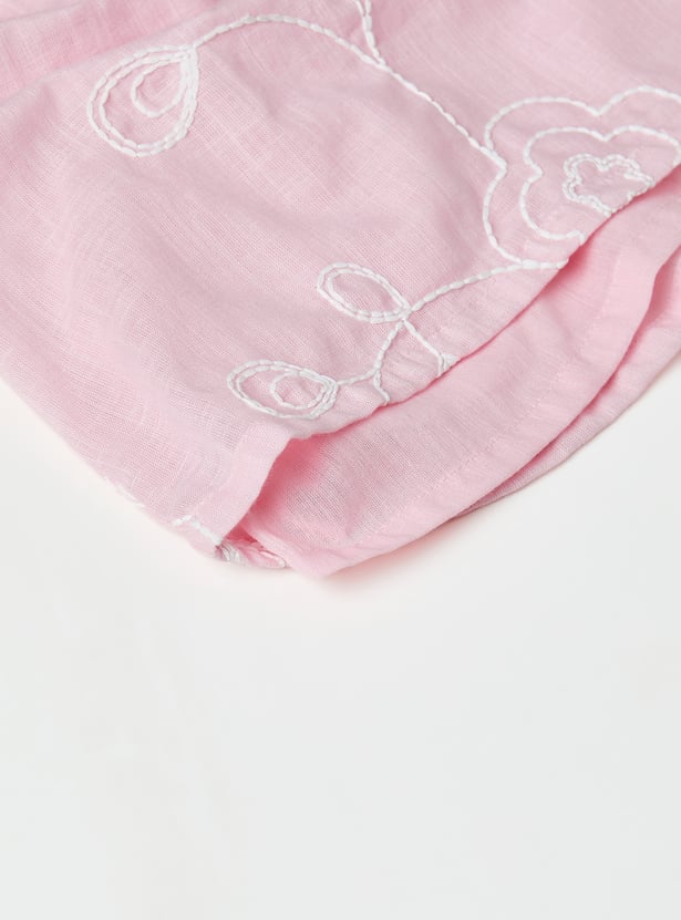 Girls Embroidered Shorts Set