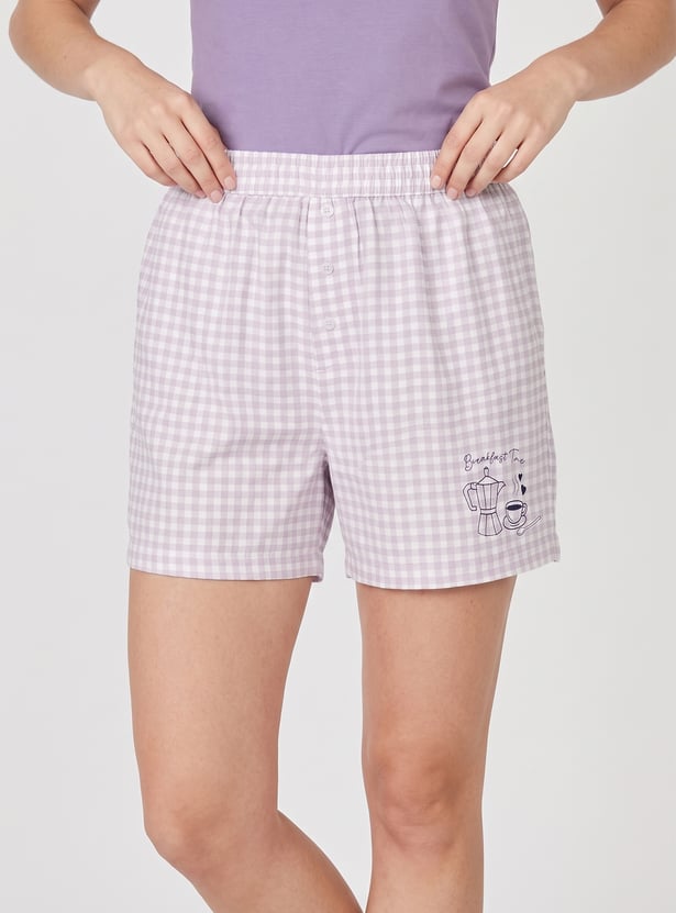 Women Checked Shorts