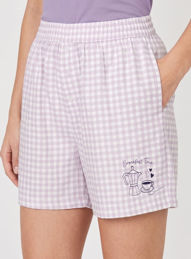 Women Checked Shorts