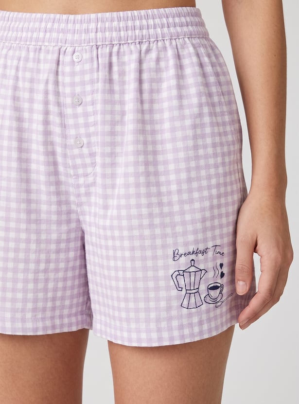 Women Checked Shorts