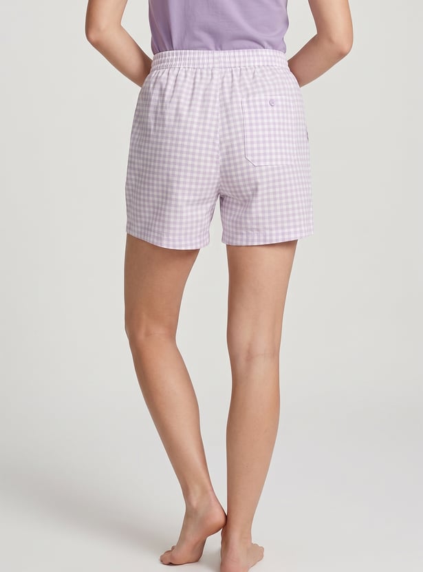 Women Checked Shorts