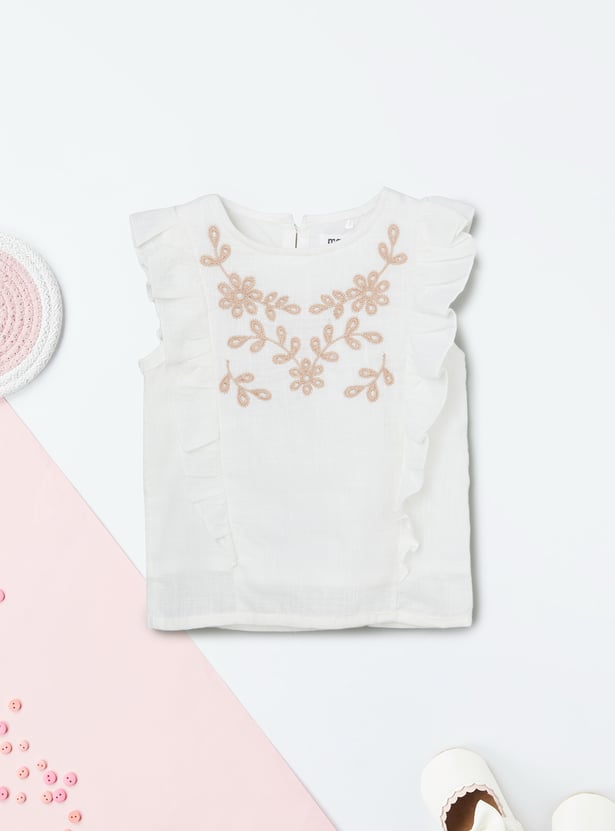 Girls Embroidered Trousers Set