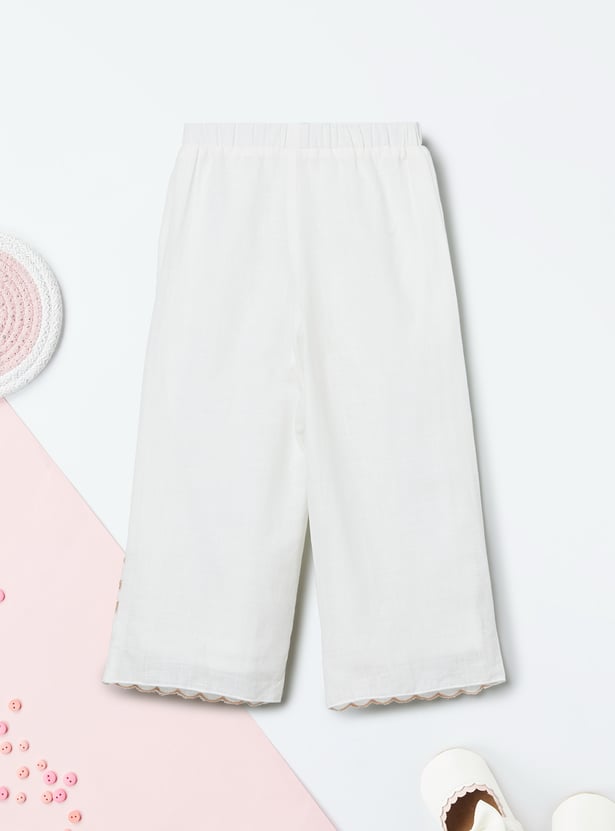 Girls Embroidered Trousers Set