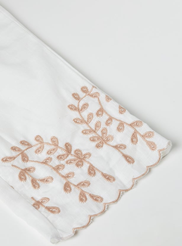 Girls Embroidered Trousers Set