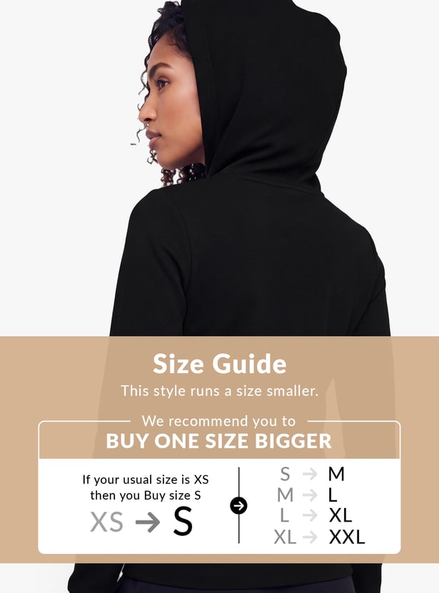 Women Solid Hooded Sports Jacket